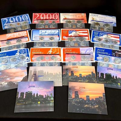2000–2009 United States Mint Uncirculated Coin Sets, featuring State Quarters & Presidential Dollars