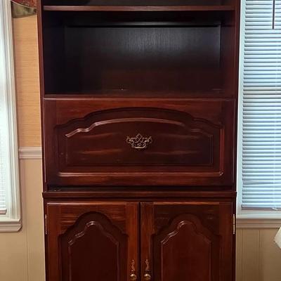 Secretary Bookcase Cabinet with Shelves & Pull-Down Writing Desk