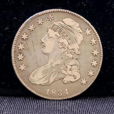 1834 U.S. Mint Capped Bust Half Dollar Silver Coin
