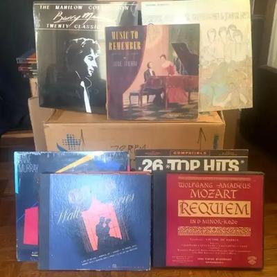 Vinyl Record Album Collection of 78 Featuring Classical, Pop & Easy Listening