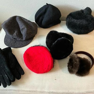 Women’s Vintage Winter Accessories Lot – Hats, Fur Earmuffs & Gloves