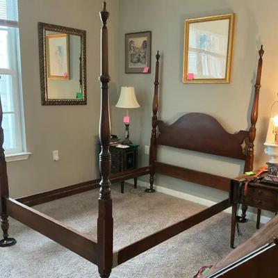 Unique Vintage Four Poster Bed. Twin Size