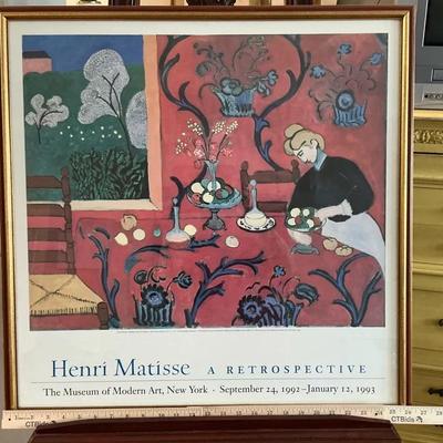 Framed Henri Matisse Exhibition Poster – MoMA Retrospective (1992–1993)