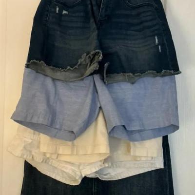 Lot Of Women’s Shorts And One Jean Skirt. See Photos For Brand And Size. 