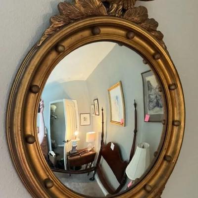 Ornate American Federal -style Giltwood Eagle Mirror 