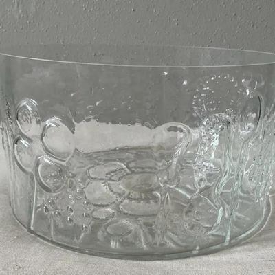 Vintage Littala Flora Glass Bowl By Oiva Toikka 