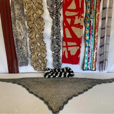Chico Assortment Of Scarves & 1 Beaded Mesh Shawl