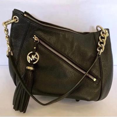 Michael Kors Women’s Charm Tassel Black Leather Handbag