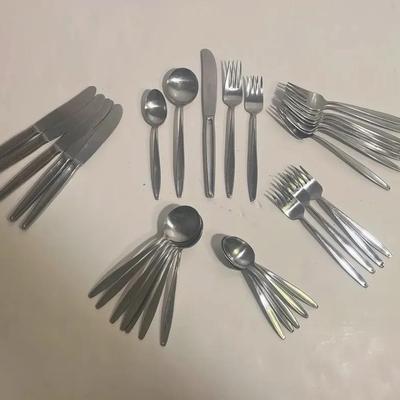 MidCentury Modern Carl Merten CMR24 Stainless Steel Flatware, 34 Pieces 
