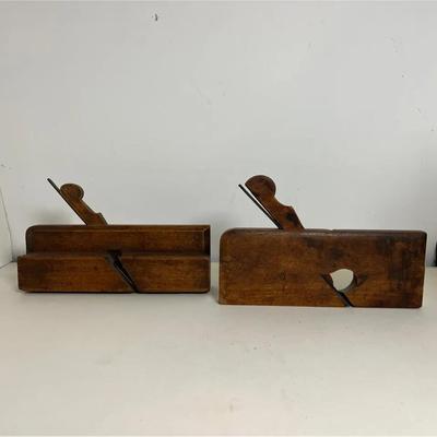 Antique Wooden Rabbet Carpentry Planes, 2 Pieces