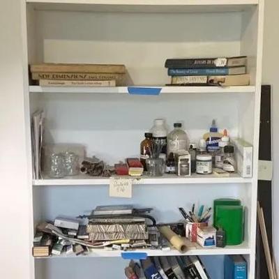 Design, Architecture, and Art Books & White Melamine Bookshelf