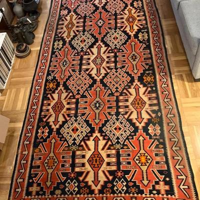 Kilim Turkish Area Rug 5.5x14Ft - Very Large - Lightweight