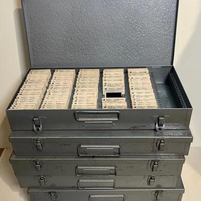 Architectural, Design, Global Travel 35mm Slides, Brumberger Sorter Metal Boxes | Korea, US, Mexico