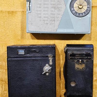 Antique Kodak Camera & GE Transistor Radio