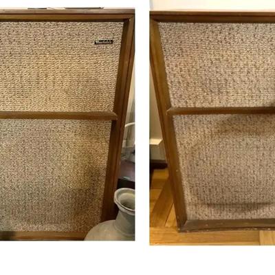 MidCentury Modern Wharfedale W60 Speakers Pair | Wood Casing | Linen Grille | Tested