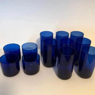 Cobalt Blue Glasses- Short and Tall