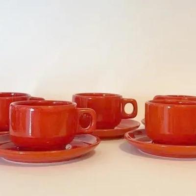 Orange Ceramic Tea Set