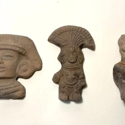 Zapotec, Pre-Columbian, Mesoamerican Pottery Artifacts, 3 Pieces 