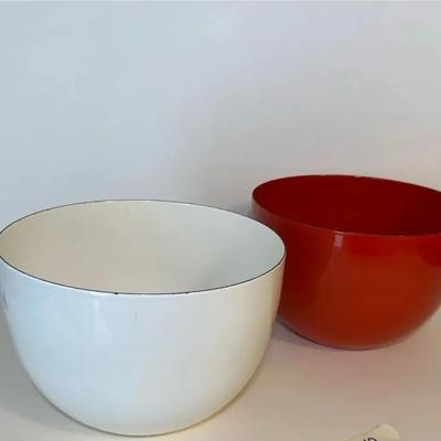 Finel, Finland Vintage Metal Mixing Bowls | MidCentury Modern 