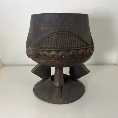 Antique African Dogon Ritual Vessel Medicine Pot | Wood | Late 19th Century-Early 20th Century