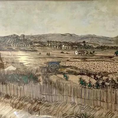 Van Gogh, “The Blue Cart” Reproduction Print | Unframed