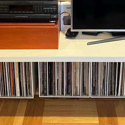 MidCentury Modern Media Console with Tubular Stands