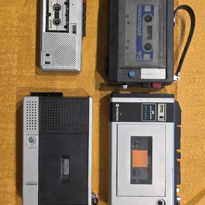 Vintage Portable Personal Tape Recorders/Players, 4 Pieces
