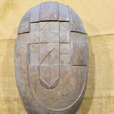 Futura Cherry Tray-Style Wooden Mask Modern Art Sculpture
