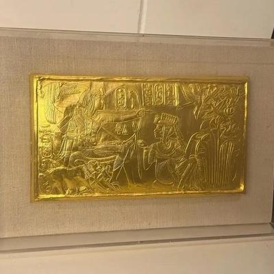 Treasures of Tutankhamen 24K Electroplate Relief Plaque, Metropolitan Museum of Art 1976-1979 | Frmd