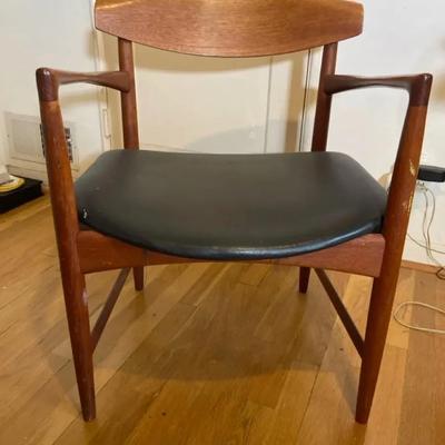 MidCentury Modern Hans J Wegner-Style Teak Arm Chair