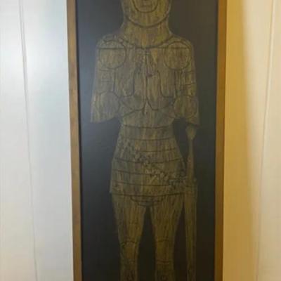 Brass Rubbing of a Medieval Knight in Armor’s Tomb in England, UK | Framed