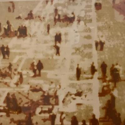 MidCentury Modern “St. Mark's Square”,  Eugene Feldman Signed Lithograph | Framed