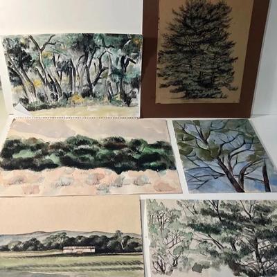 Robert Nicolais, Artist’s Watercolor | Unpublished Art 6 Pieces
