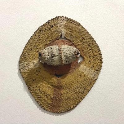 Abelam Ceremonial Yam Mask, Papua New Guinea | Woven, Painted Abstract Mask 