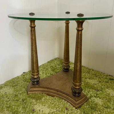 Classic Glass Top Side Table