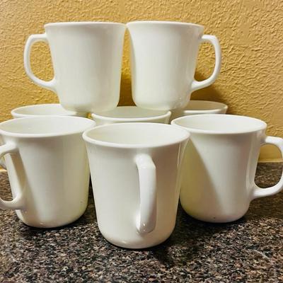 "Corning Ware" White Coffee Mugs