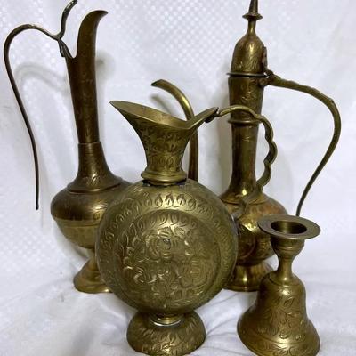 Vintage Brass Cruet Set and More
