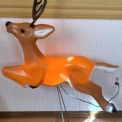 Vintage Light-Up Reindeer Blow Mold