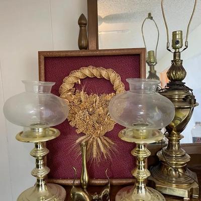Vintage Home Decor and Brass Lamp Collection