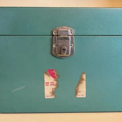 Vintage "Hamilton Skotch" Green Porta-File Box with Binder