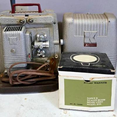 "Keystone" K100 Movie Projector with "Atlas Warner" Movie Light