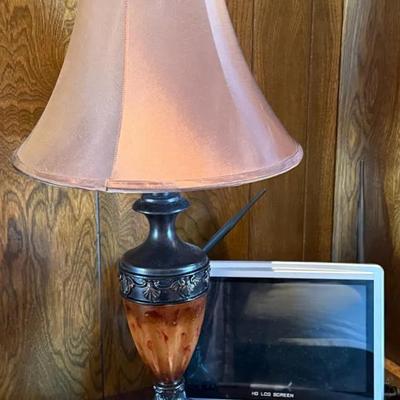 Vintage Table Lamp and "Haiceu" LCD Monitor