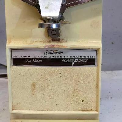 "Sunbeam" Electric Can Opener With Built-in Knife Sharpener 