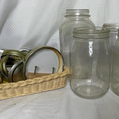 Vintage Glass Jars and Lids for Canning 