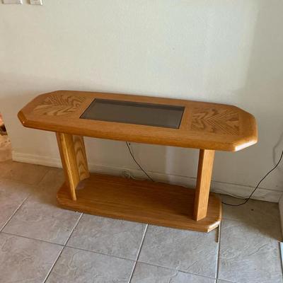 Smoked Glass Wood Entry/Sofa Table 