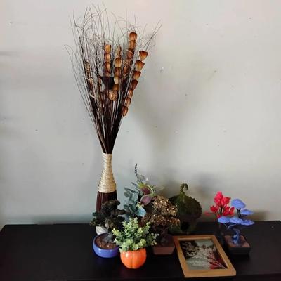 Lot Of Artificial Plants Including Bonsai 