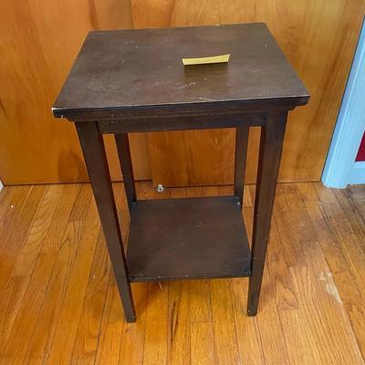 Small Square Dark Two Tired End Table