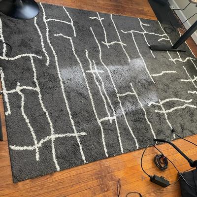 Gray And White Modern Area Rug