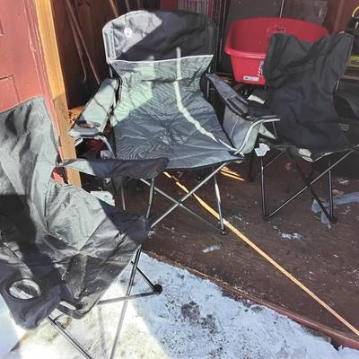 3 Outdoor Folding Chairs 