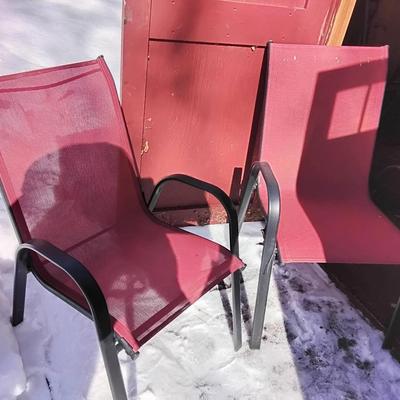 Pair Of Red Outdoor Chairs 